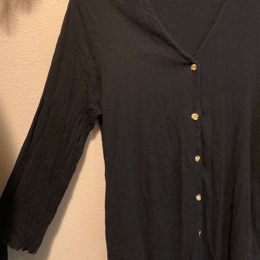 Button up dress with gold button details